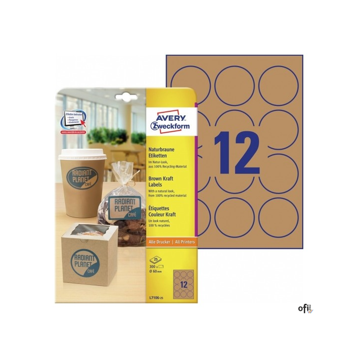 Brązowe etykiety na produkty• Naturalny i przyciągający uwagę kolor etykiety nadaje nowoczesny i ekologiczny wygląd oznaczonym p