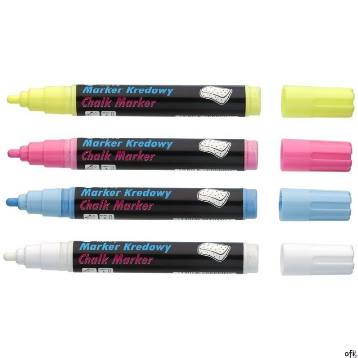 Marker kredowy, końcówka ścięta 15mm, 25g tuszu biały TO-290 TOMA