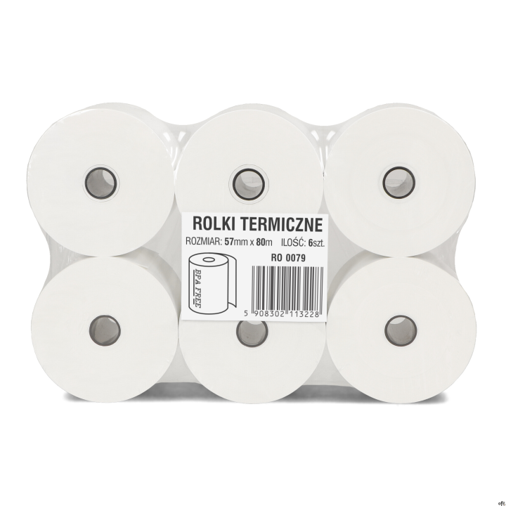 Rolki termiczne DOTTS 57mm x 80m (6szt) BPA FREE