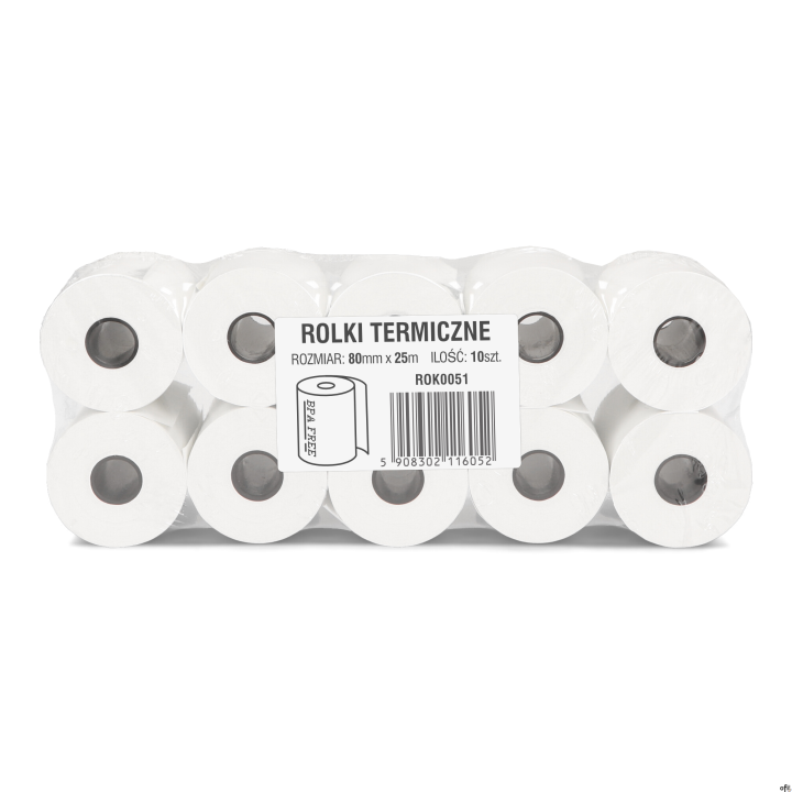 Rolki termiczne DOTTS 80mm x 25m (10szt) BPA FREE