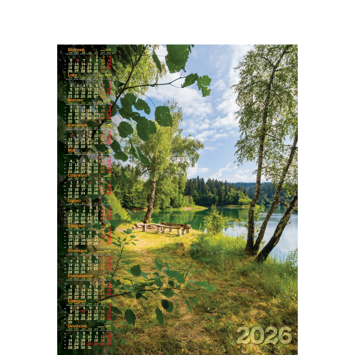 Kalendarz Plakatowy B-1, P06 - JEZIORO 2026
