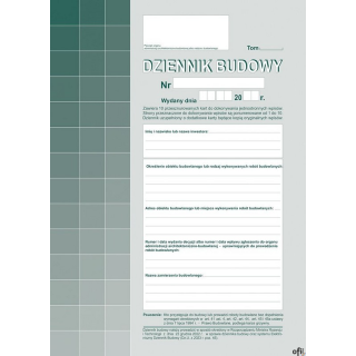 603-S11 Dziennik  Budowy A4, 20str.  (10 kompletów oryginał+kopia) samokopia Michalczyk i Prokop