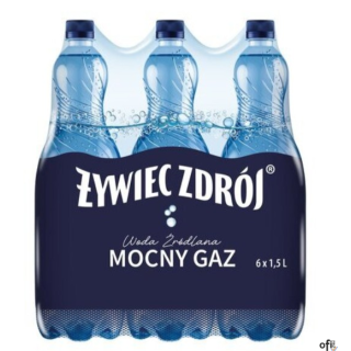Woda ŻYWIEC ZDRÓJ 1.5l mocno gazowana zgrzewka 6 szt. KAUCJA