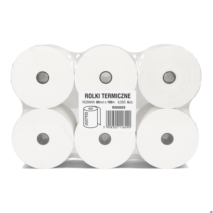 Rolki termiczne DOTTS 80mm x 100m (6szt) BPA FREE