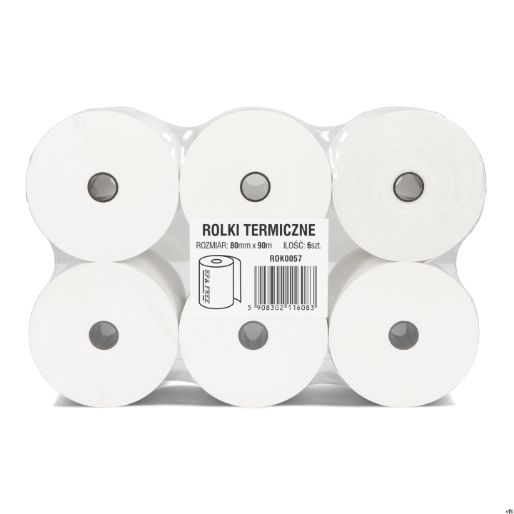 Rolki termiczne DOTTS 80mm x 90m (6szt) BPA FREE