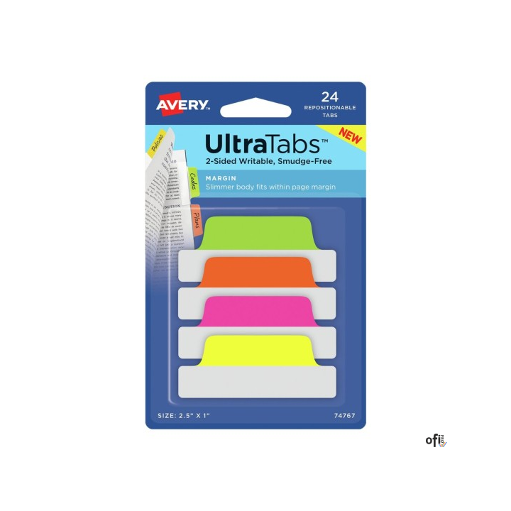 Ultra Tabs - samoprzylepne zakładki indeksujące Avery Zweckform.• Niezawodnie przylegają, ale można je łatwo usunąć bez uszkadza