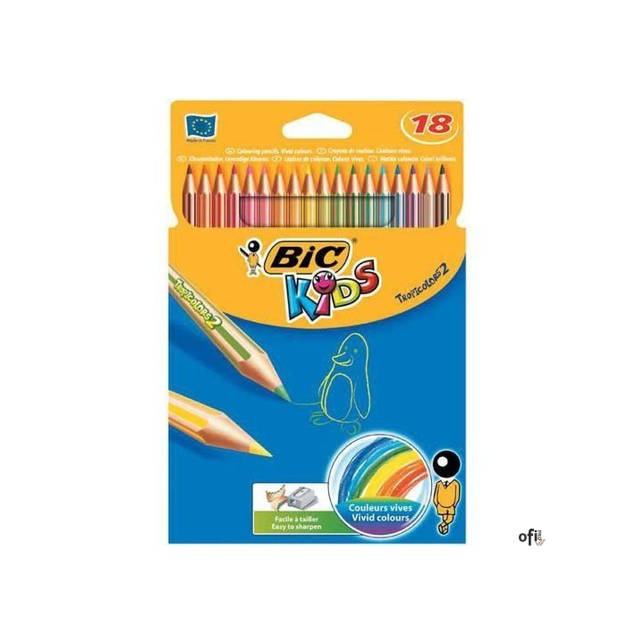 Kredki ołówkowe BIC Kids Tropicolors 18kol., 9375172