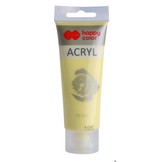 Farba akrylowa 75ml, żółty pastelowy, Happy Color HA 7370 0075-105