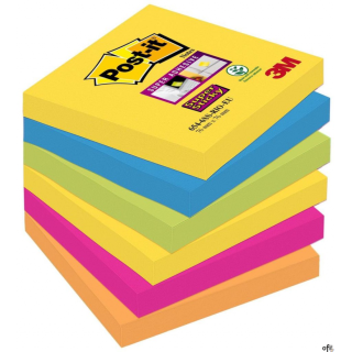 Nowy indeks blk0039011 Bloczek samoprzylepny POST-IT Super Sticky (654-6SS-RIO), 76x76mm, 6x90 kart., paleta Rio de Janeiro