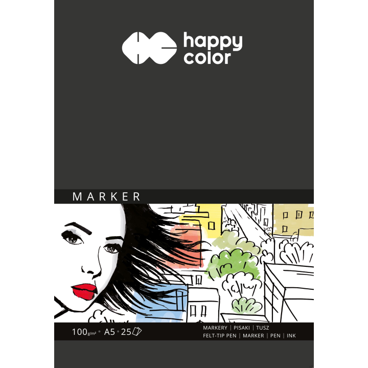 Blok do markerów, ART, 100g, A5, 25 ark, Happy Color HA 3710 1520-A25