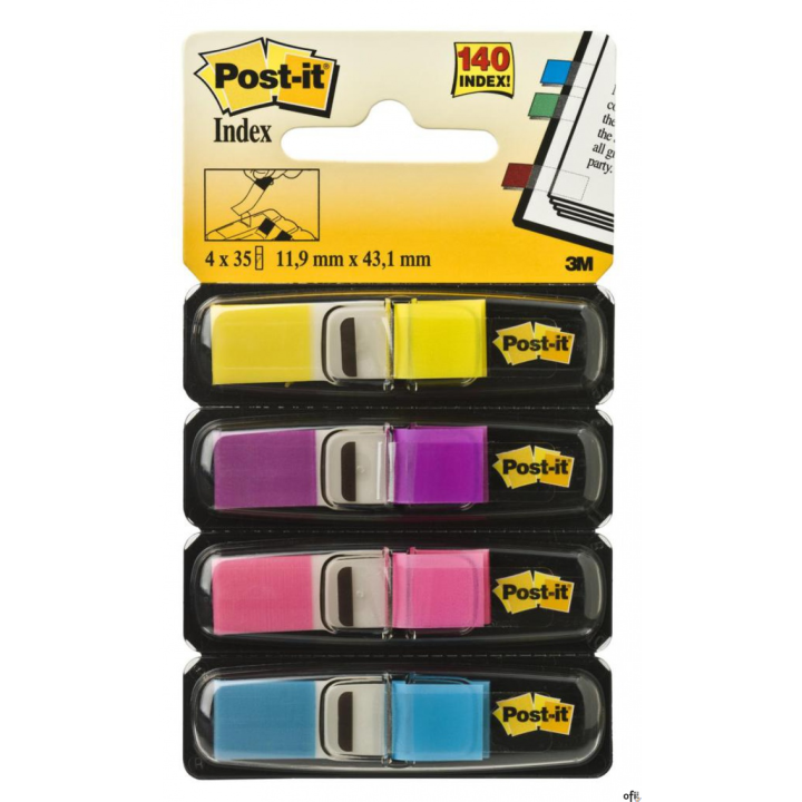 Zakładki indeksujące POST-IT 12x43mm neonowe 683-4AB 4x35szt 3M