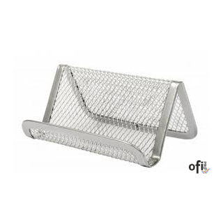 Przybornik na wizytówki DOTTS siatka srebrny