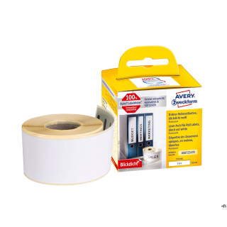 Etykiety na sergregator AS0722470 38x190 110 et. w rolce do termodruku, białe, Avery Zweckform (X)