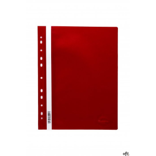 Skoroszyt wpinany PP DOTTS (20) czerwony wzmocniony polipropyle SPP-DOT-02-01
