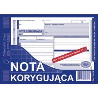 NK Nota korygująca VAT netto (pełna), A-5