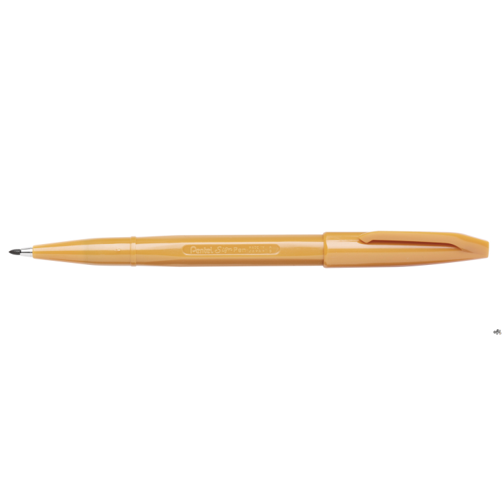 Oryginalny pisak Pentel Sign Pen__Idealny do grafik i ilustracji__Trwała, fibrowa końcówka__Tusz wodny, nie permanentny__Grubość