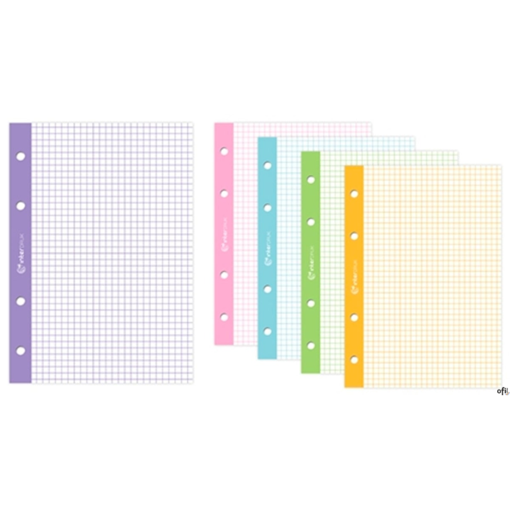 Wkład do segregatora A4 50k kolorowy margines kratka INTERDRUK