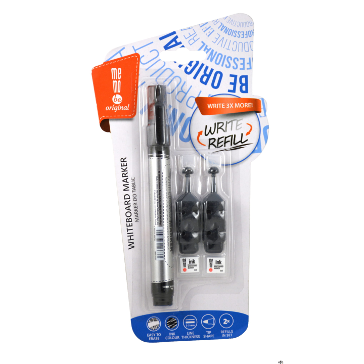 Marker suchościeralny MEMOBE, okrągła końcówka czarny MM004-02