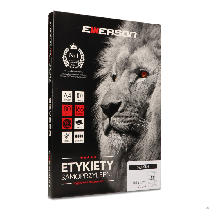 Etykiety A4 52,5x25,4mm białe 038 EMERSON eta4525x254w