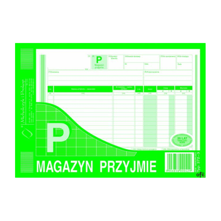 372-3 P magazyn przyjmie MICHALCZYK&PROKOP A5 80 kartek
