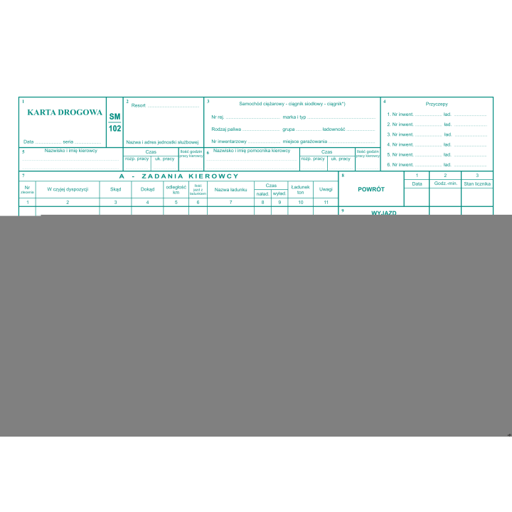 Karta drogowa A4, 80 kartek numerowana offset, 10-801-1N DOTTS