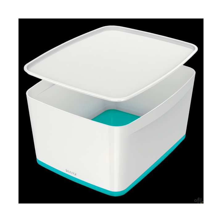 Pojemnik MyBox duży z pokrywką, biało-turkusowy 52161051 LEITZ
