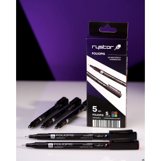 Foliopis permanentny FS-4 RYSTOR komplet 5sztuk w etui. 436-528