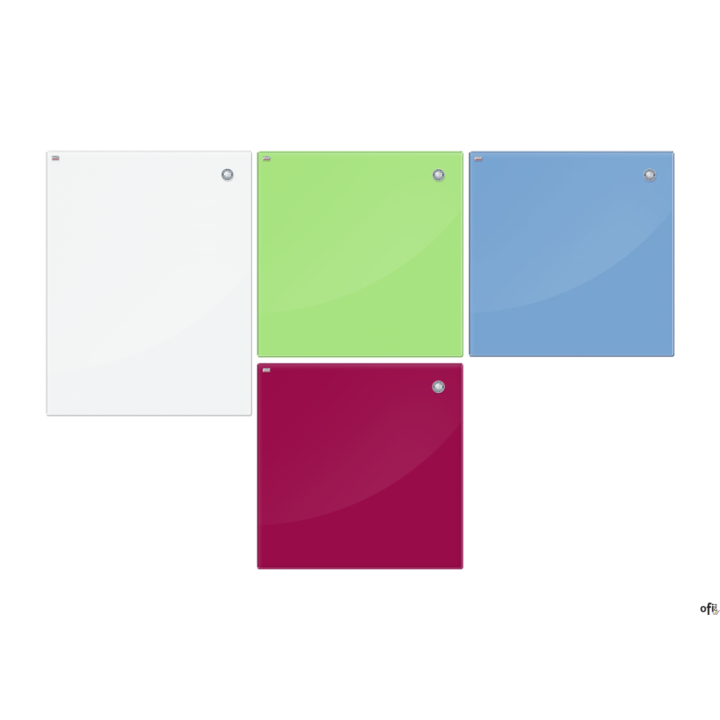 Tablica szklana magnetyczna 120x240cm biała 2X3 TSZ1224 W