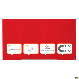 Szklana tablica Nobo Impression Pro 1900x1000mm, czerwona 1905186