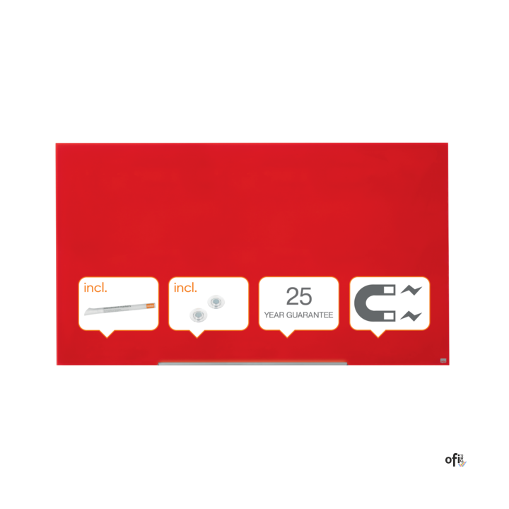 Szklana tablica Nobo Impression Pro 1900x1000mm, czerwona 1905186