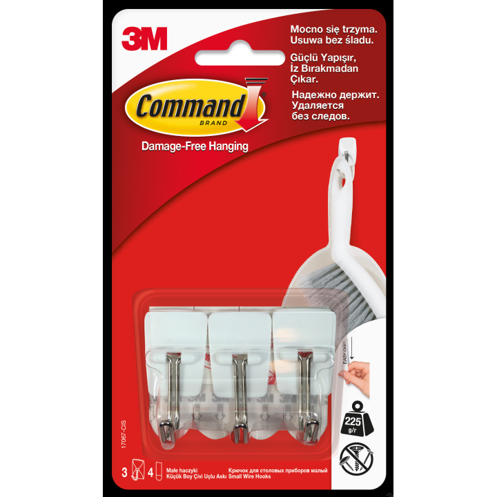 Haczyki 3M COMMAND z metalowym uchwytem wielokrotnego użytku 17067