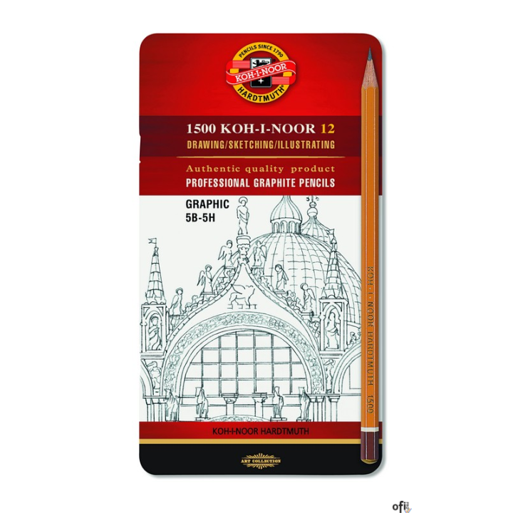 Ołówek Grafitowy 1502/III GRAPHIC 5B-5H komplet 12 szt. KOH I NOOR