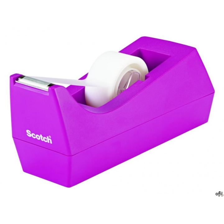 Dyspenser do taśm SCOTCH_ (C-38-M), w zestawie taśma Magic 19mmx8,9m, fioletowy