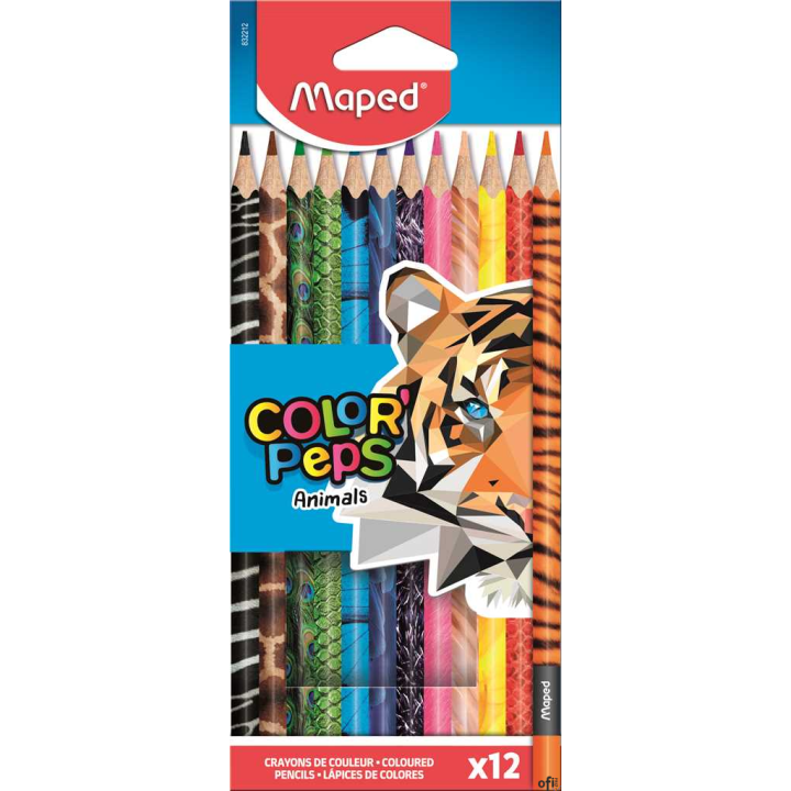 Kredki olówkowe ColorPeps Animals. Niespotykane, wyjatkowe grafiki na obudowie kredek przypominaja rózne gatunki zwierzat i ptak