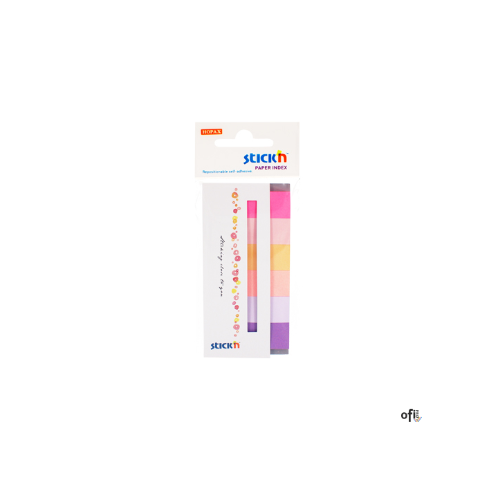 Zakładki papierowe 45x15mm 6 kolorów SPRING 180 kartek STICKN 21595