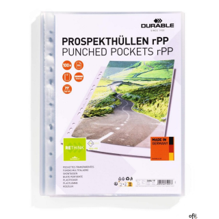 Koszulka na dokumenty Premium rPet PP, 80 mikronów, opakowanie 100 szt., Durable 268419
