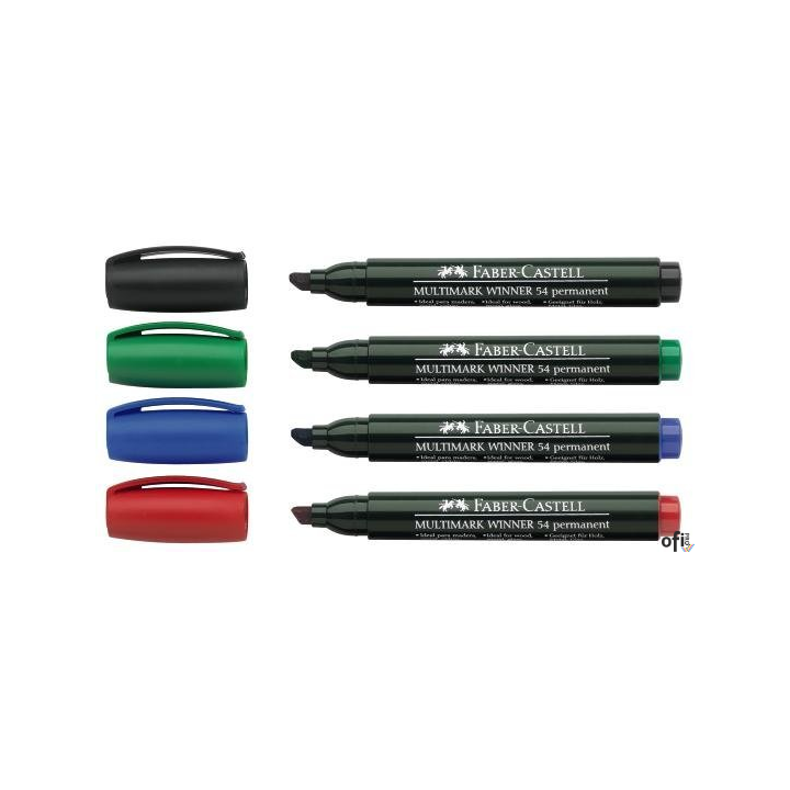 Marker permanentny, ścięta końcówka FC157963 zielony, 12 sztuk, FABER CASTEL (X) SALE
