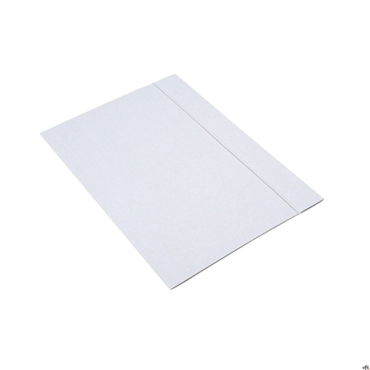 Teczka A4+ z gumką biała INTERDRUK TEGUFB 300g