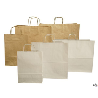 Torba papierowa ECOBAG 240x100x360 100g biała E2001100 ekologiczna