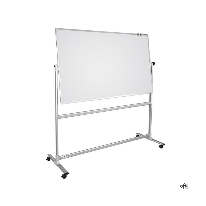 Tablica suchościeralno-magnetyczna ceramiczna obrotowo-jezdna biała 100 x 200 cm, TOS1020P3 2x3