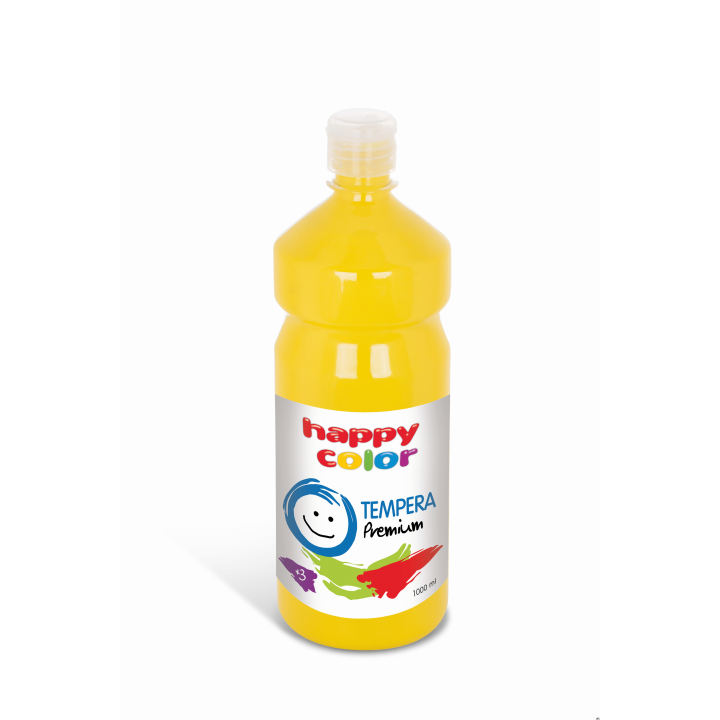 Farba tempera Premium 1000ml, żółty, Happy Color HA 3310 1000-1