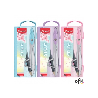 Metalowy cyrkiel STUDY w kolorze czarnym. Uniwersalny uchwyt na ołówek. Opakowanie zawiera cyrkiel STUDY oraz ołówek. Ergonomic