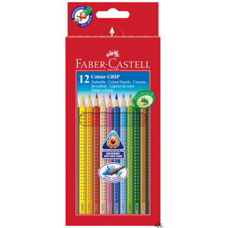 Kredki Colour Grip 2001 Faber-Castell 12 szt. w opakowaniu kartonowym. Doskonałe do wielu technik artystycznych, dla hobbystów i