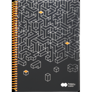 Kołobrulion JUST 1, A4, 80k, kratka, 80g/m2, okładka PP, Happy Color HA 4741 2030-JU1