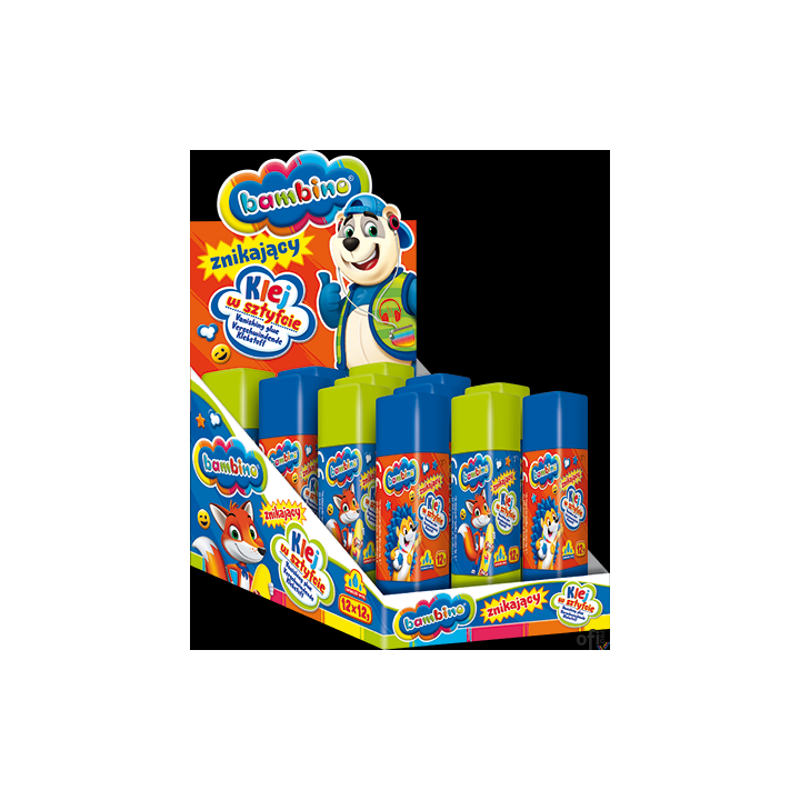 Klej znikający w sztyfcie 12g BAMBINO (12 szt)ST.MAJEWSKI