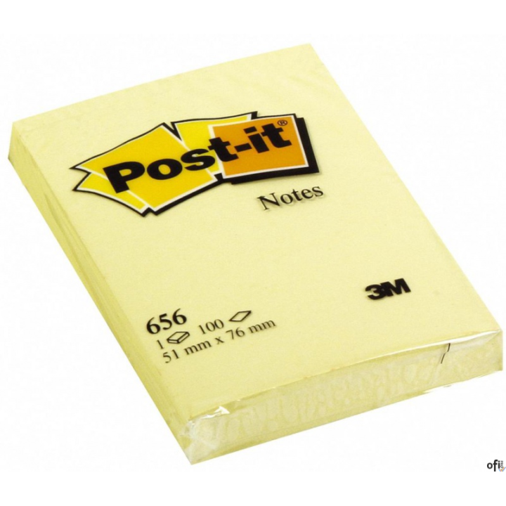 Bloczek_samoprzylepny POST-IT_ (656), 51x76mm, 1x100 kart., żółty