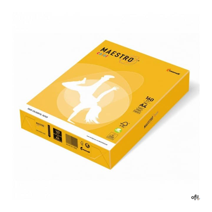 Papier xero MAESTRO COLOR A4 160g 250 ark. SY40  złotożółty intesive