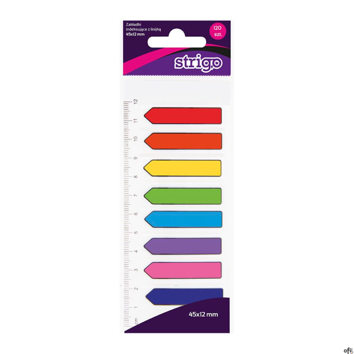 Zakładki ind.45x12 z linijką zakończone strzałką SSN0110 STRIGO