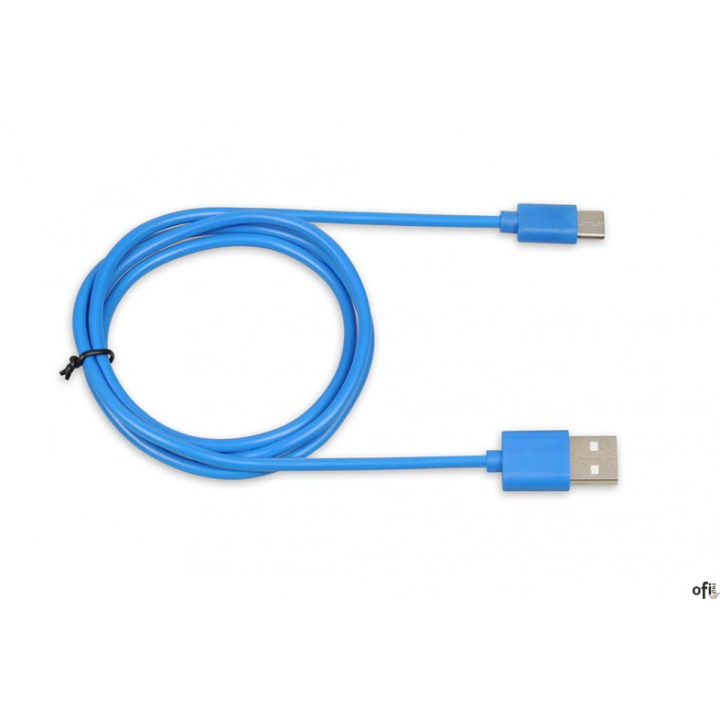 Kabel do transferu danych i zasilania USB 2w1 TYP C niebieski 1m (2A) Ibox IKUMTCB