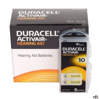 Baterie do aparatów słuchowych (6szt.) DURACELL Activair 10 1.45 V SALE